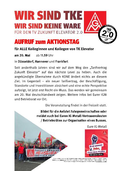 Aufruf zum TKE-Aktionstag im Mai 2026